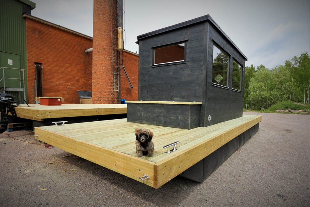 Sauna funktionalität auf Floß