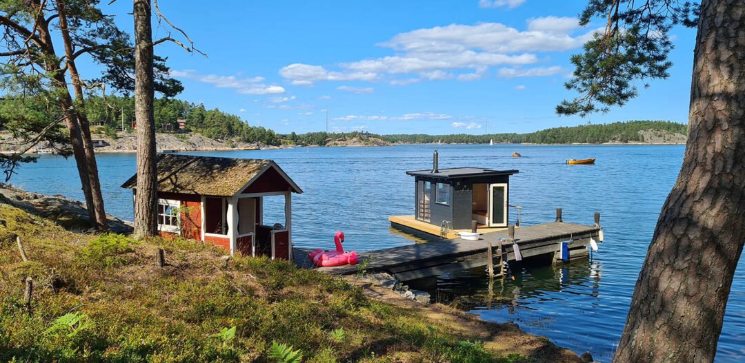 Sauna-Flotte im Stockholmer Schärengarten Sauna-Flotte im Stockholmer Schärengarten