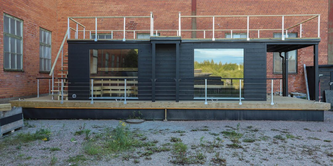 Boots-Sauna mit Dachterrasse Boots-Sauna mit Dachterrasse