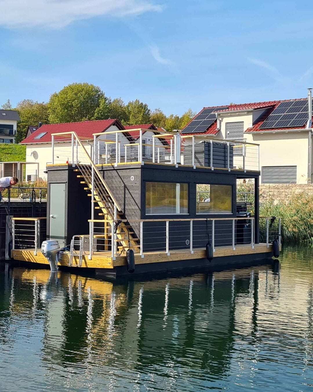 Sauna raft Frank XL with roof terrace Sauna raft Frank XL with roof terrace