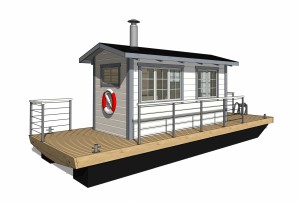 Floating sauna with classic design