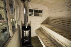 The sauna space in our new sauna model, Livia