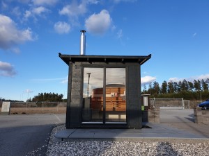 Besichtigung Saunahütte auf Nybygget, Arlanda Stadt 