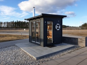 Besichtigung Saunahütte auf Nybygget, Arlanda Stadt 
