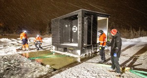 Schiffseinsetzen der Saunafloß nach Gaustablikk  