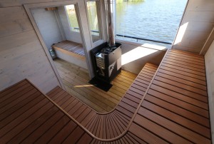 The sauna room on the sauna raft in Tanto